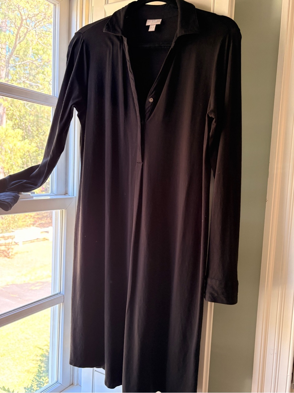 J. Jill Black Long-Sleeve Polo Dress. Excellent Vintage J Jill Wearever Dress!